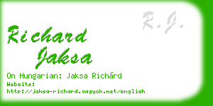 richard jaksa business card