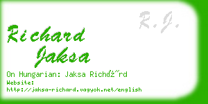 richard jaksa business card